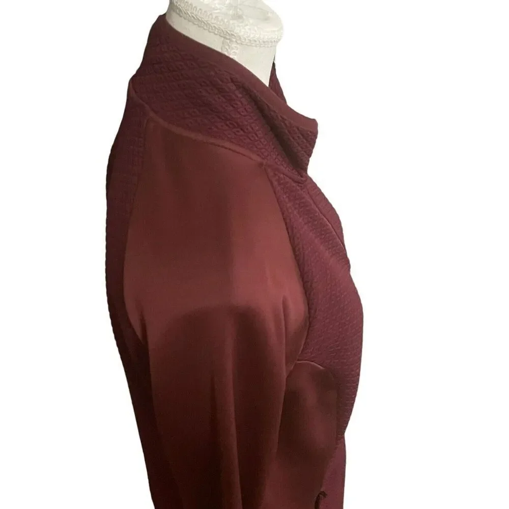 Columbia Maroon Athletic  Full Zip Jacket Zip Pocket Long‎ Sleeve Womens Large